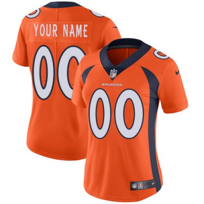 Nike Denver Broncos Customized Orange Team Color Stitched Vapor Untouchable Limited Women's NFL Jersey